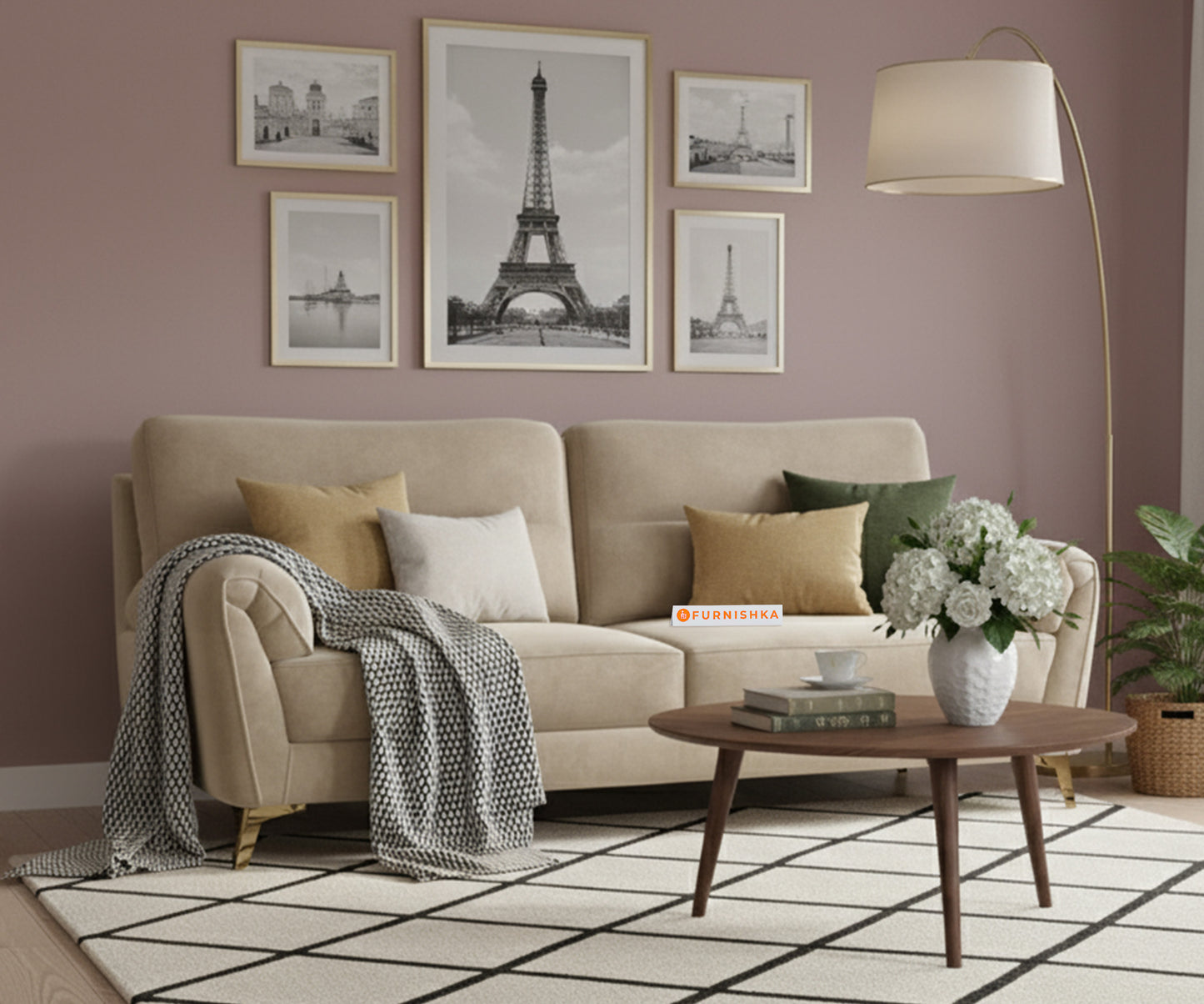 Bilance Sofa 3 Seater Light Beige - Furnishka 