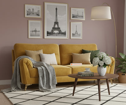 Bilance Sofa 3 Seater Mustard yellow - Furnishka 