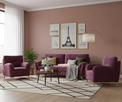 Bilance 3+1+1 Seater Sofa Set Red Wine