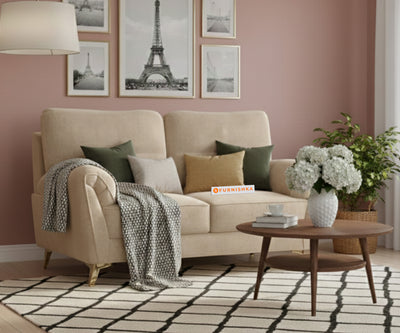 Bilance 2 Seater Sofa Set Light Beige