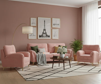 Bilance 3+1+1 Seater Sofa Set Flamingo Pink
