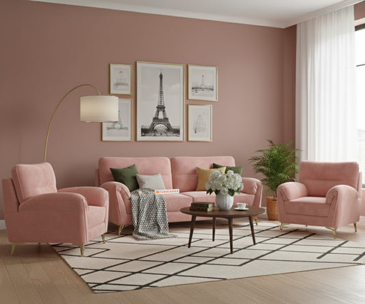 Bilance 3+1+1 Seater Sofa Set Flamingo Pink
