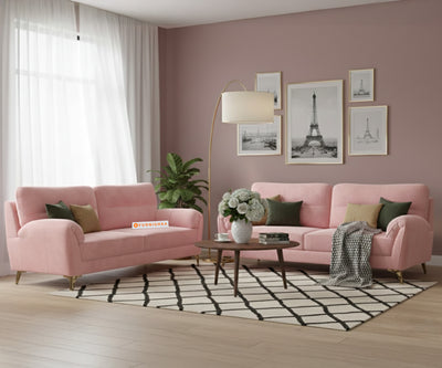 Bilance 3+2 Seater Sofa Set  Flamingo Pink