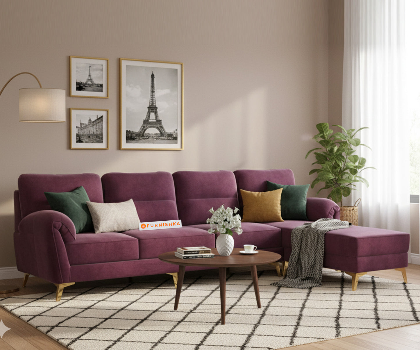 Bilance Sofa 3+L RHS Red Wine