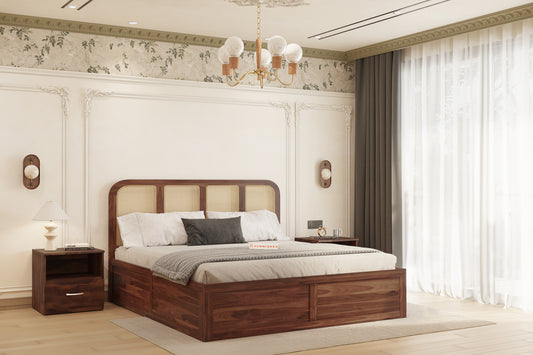 Amara Box Bed in Sheesham - Queen Size
