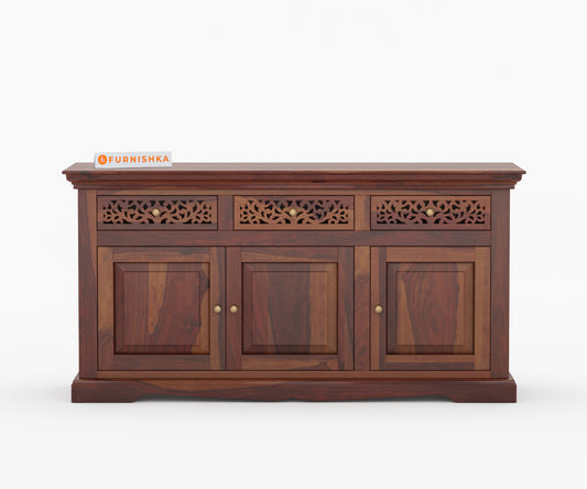 Brynn Sheesham Wood Triple Door Chest of Drawer - Furnishka 