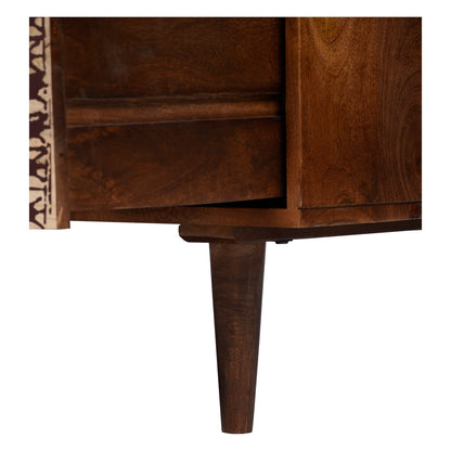 Emaada Solid Wood Chest Of 6 Drawers In Teak Finish - Furnishka 