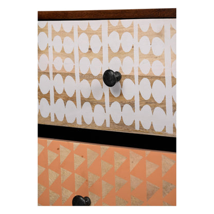 Emaada Solid Wood Chest Of 6 Drawers In Teak Finish - Furnishka 