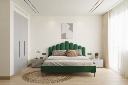 Dora Bed (Fully Upholstered) 50+ colour options - Queen Size - Furnishka 