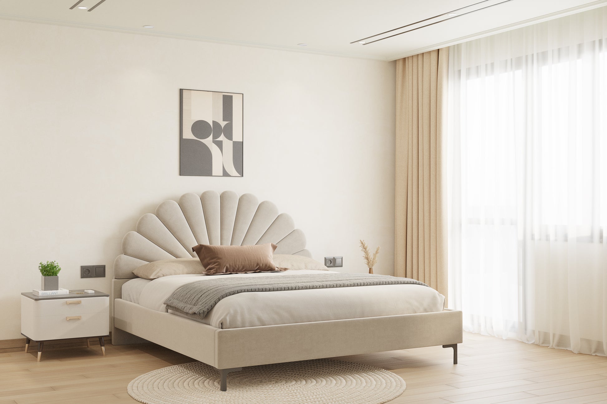 Satin Bed (Fully Upholstered) 50+ colour options - Queen Size - Furnishka 