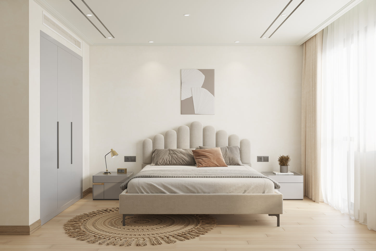 Dora Bed (Fully Upholstered) 50+ colour options - Queen Size - Furnishka 