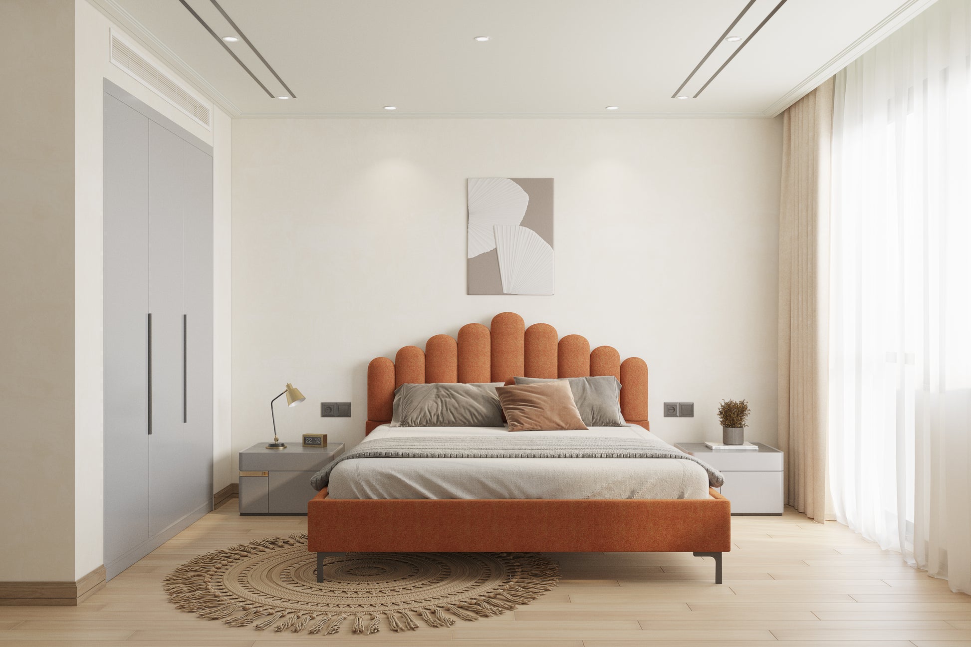 Dora Bed (Fully Upholstered) 50+ colour options - Queen Size - Furnishka 