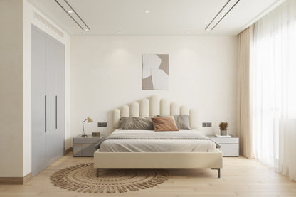 Dora Bed (Fully Upholstered) 50+ colour options - Queen Size - Furnishka 