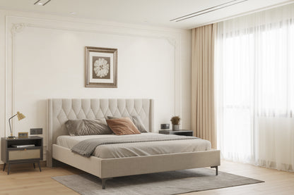 Samawi Bed (Fully Upholstered) 50+ colour options - King Size - Furnishka 