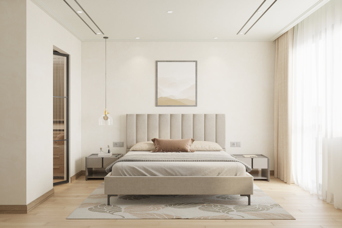 Augustus Bed (Fully Upholstered) 50+ colour options - Queen Size - Furnishka 