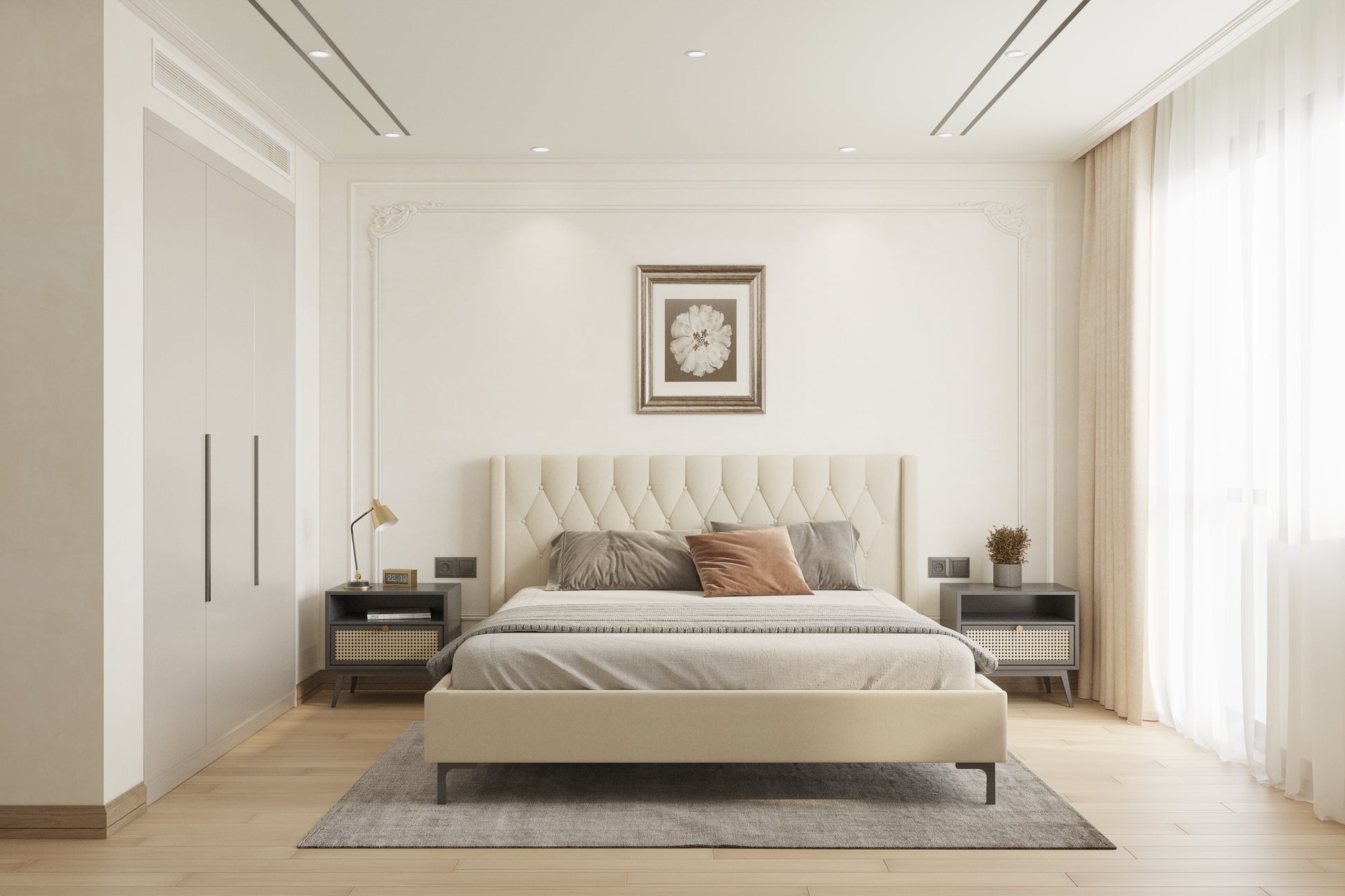 Samawi Bed (Fully Upholstered) 50+ colour options - King Size - Furnishka 