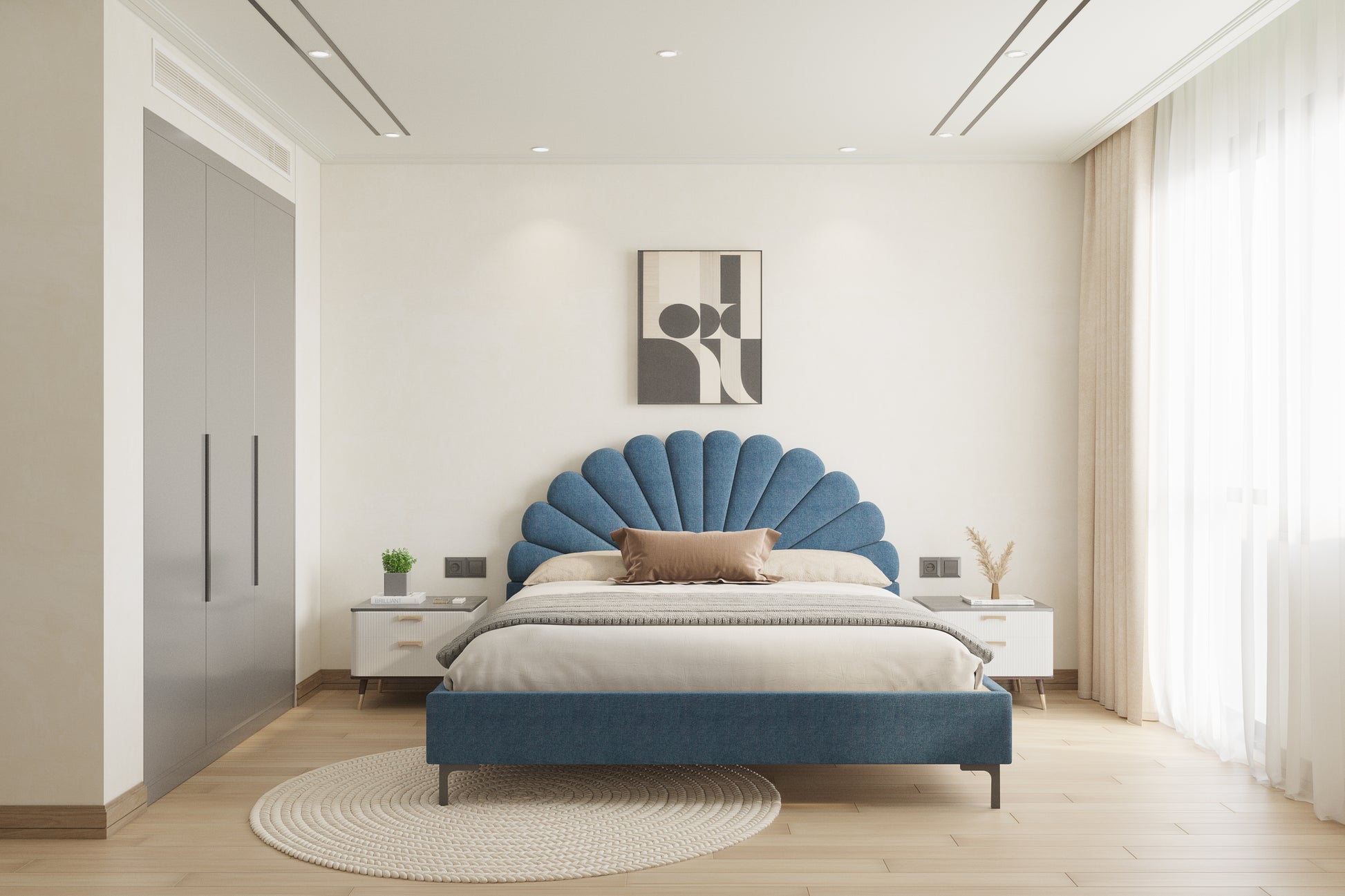 Satin Bed (Fully Upholstered) 50+ colour options - Queen Size - Furnishka 