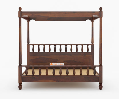 Camila Poster Sheesham Wood King Size Bed without Storage - Furnishka 