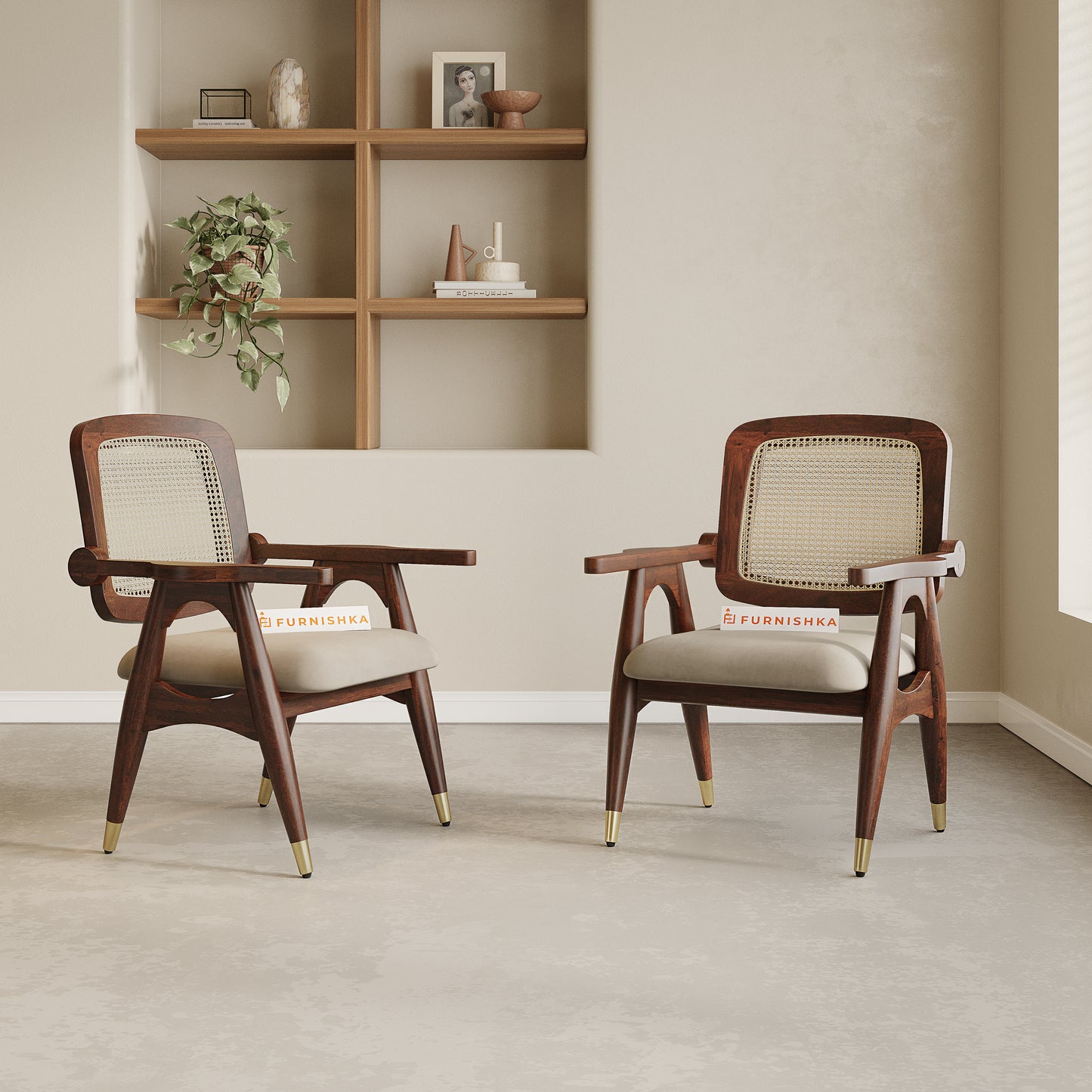 Cane Harmony Riva Sheesham Dining Chair  Light Beige - Furnishka 