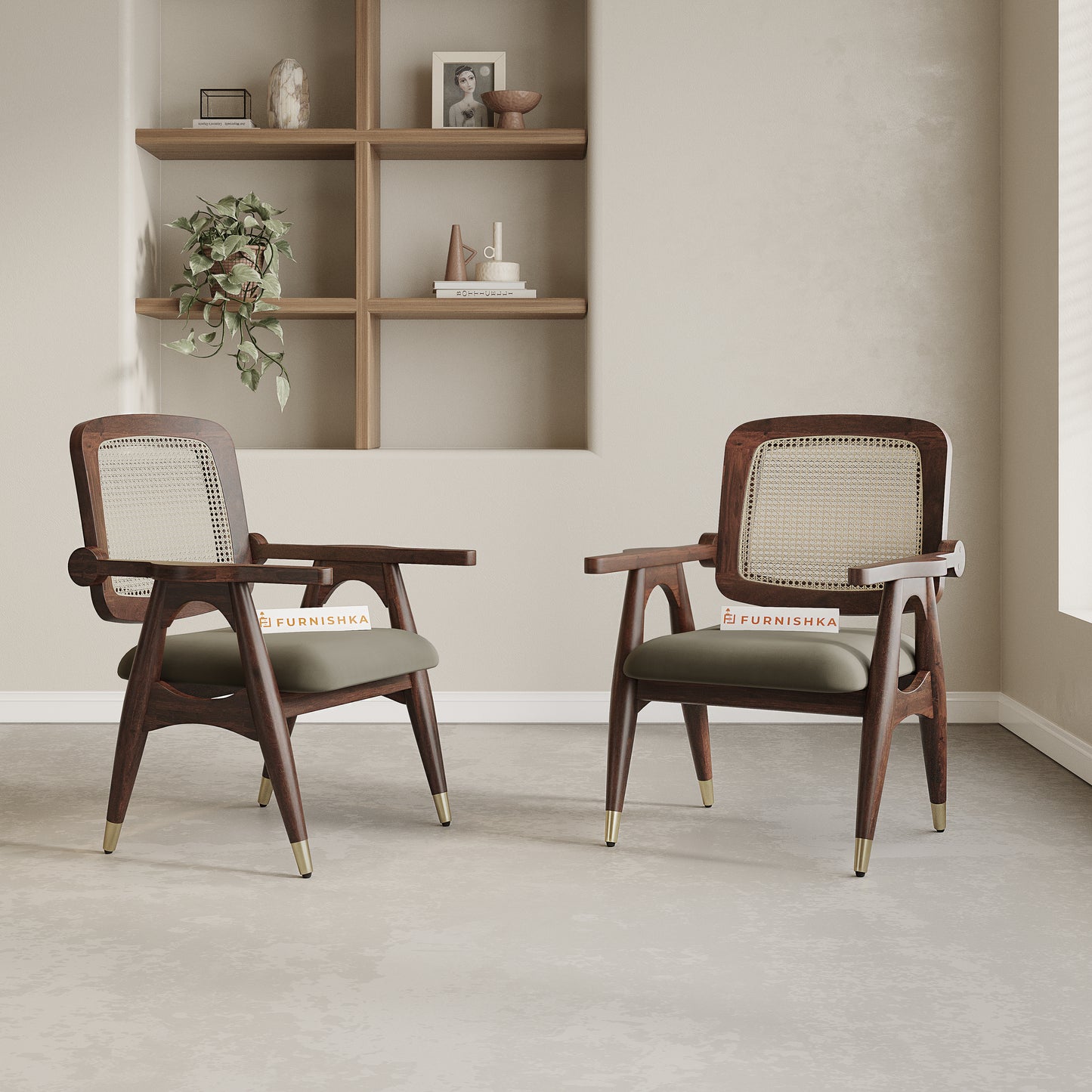 Cane Harmony Riva Sheesham Dining Chair Space Grey - Furnishka 