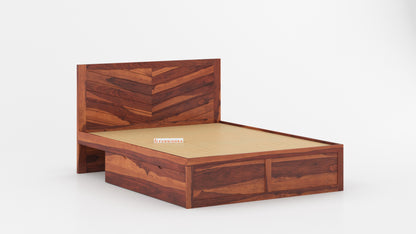 Chevora Drawer Bed in Sheesham - King Size - Furnishka 