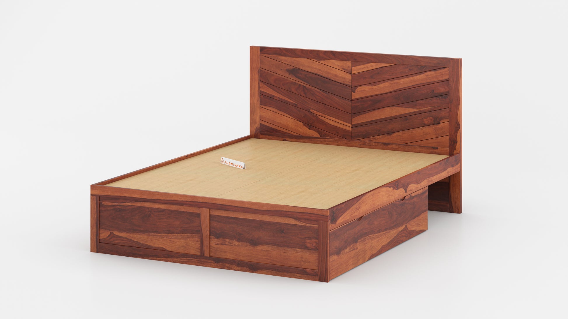 Chevora Drawer Bed in Sheesham - King Size - Furnishka 