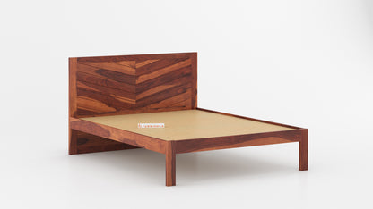 Chevora Non Storage Bed in Sheesham - King Size - Furnishka 
