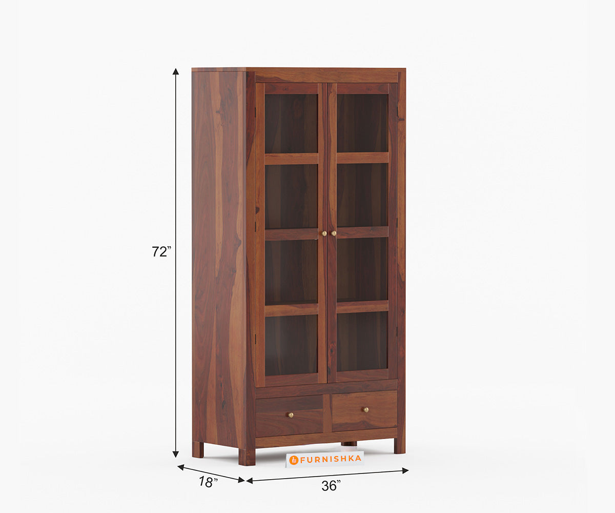 Claire Sheesham Wood Two Door Kitchen Cabinet - Furnishka 