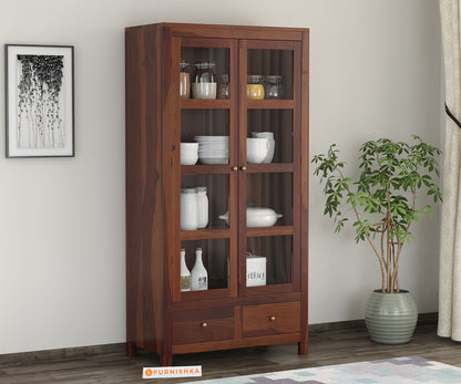Claire Sheesham Wood Two Door Kitchen Cabinet - Furnishka 