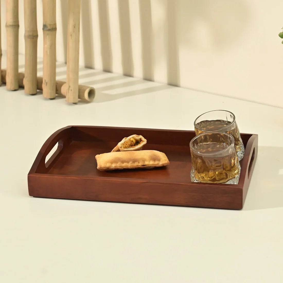 Classic Serving Tray from Mahogany Collection (Small) - Furnishka