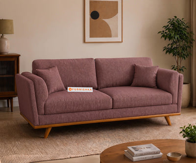 Oslo 3 Seater Fabric Sofa With Clay Rose Pink