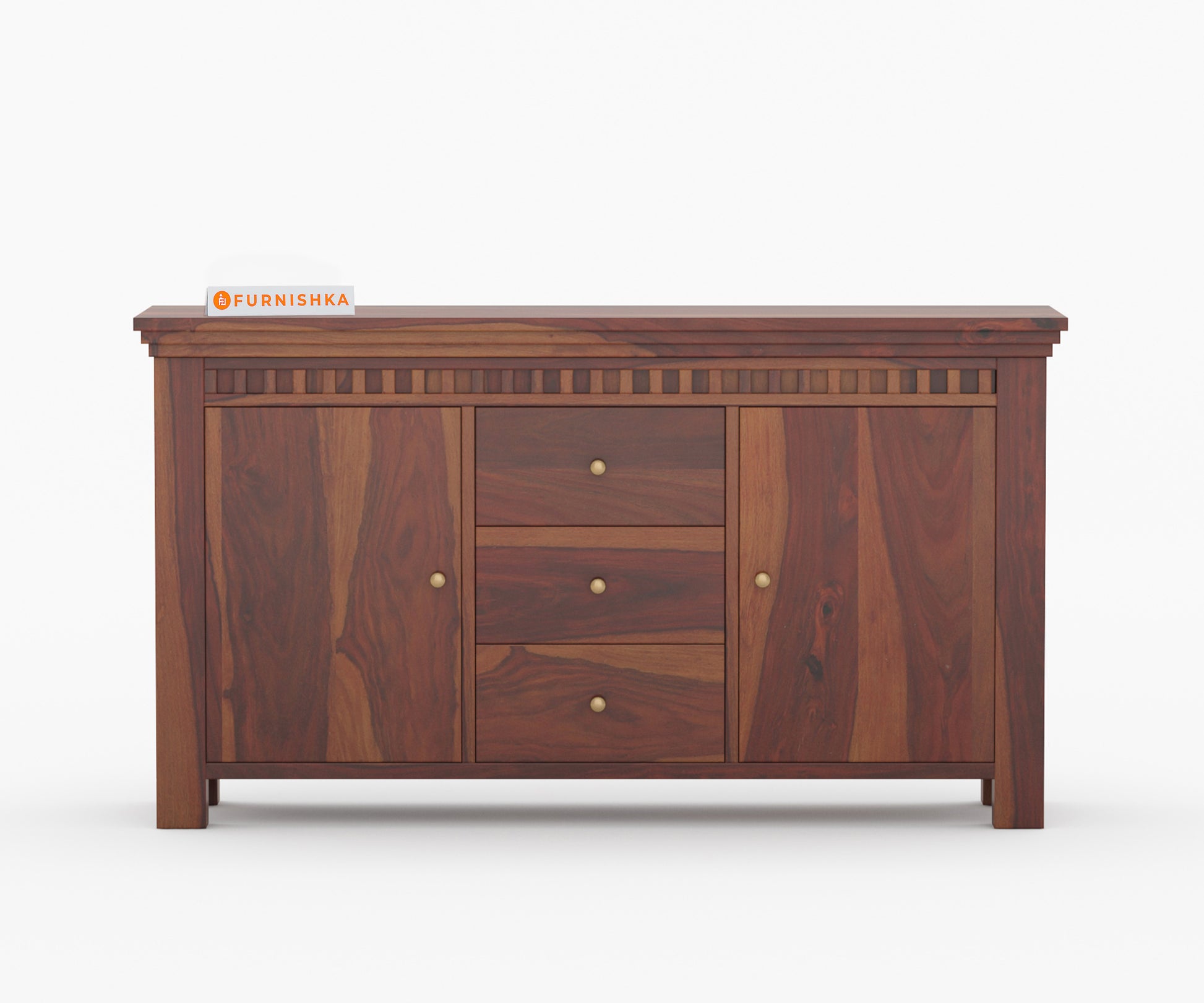 Cleophee Sheesham Wood Two Door Chest of Drawer - Furnishka 