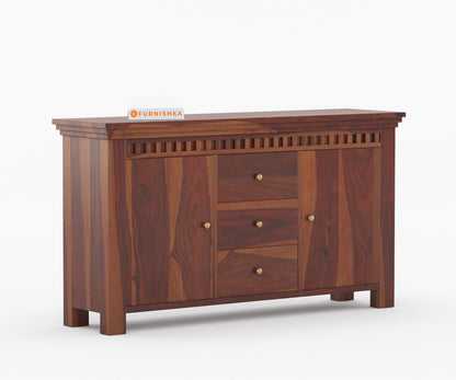 Cleophee Sheesham Wood Two Door Chest of Drawer - Furnishka 