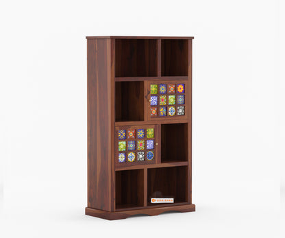 Colombee Sheesham Wood Two Drawer Book Shelf - Furnishka 