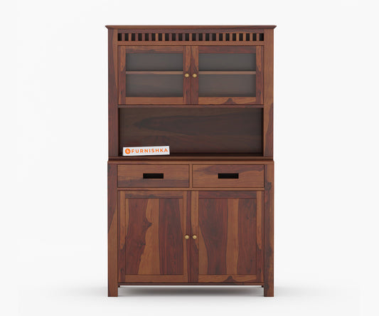 Cora Crockery Sheesham Wood Kitchen Cabinet - Furnishka 