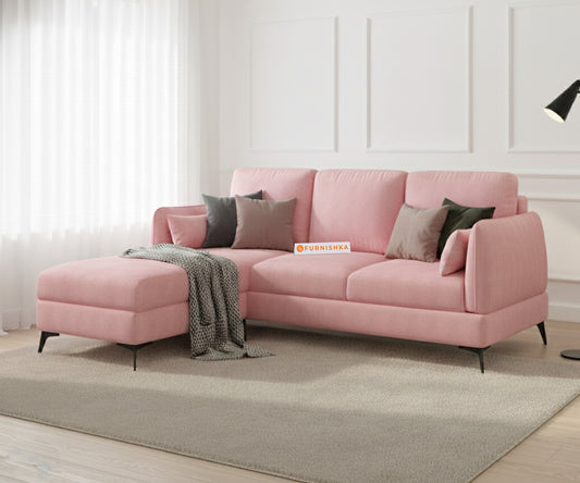 Corbida 2 Seater L Shape Sofa LHS Flamingo Pink - Furnishka 