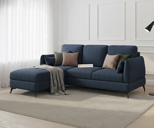 Corbida 2 Seater L Shape Sofa LHS Persian Blue - Furnishka 