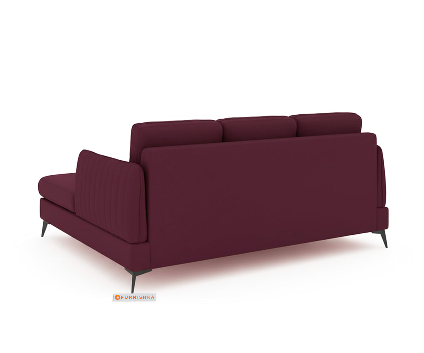 Corbida 2 Seater L Shape Sofa LHS Red Wine - Furnishka 