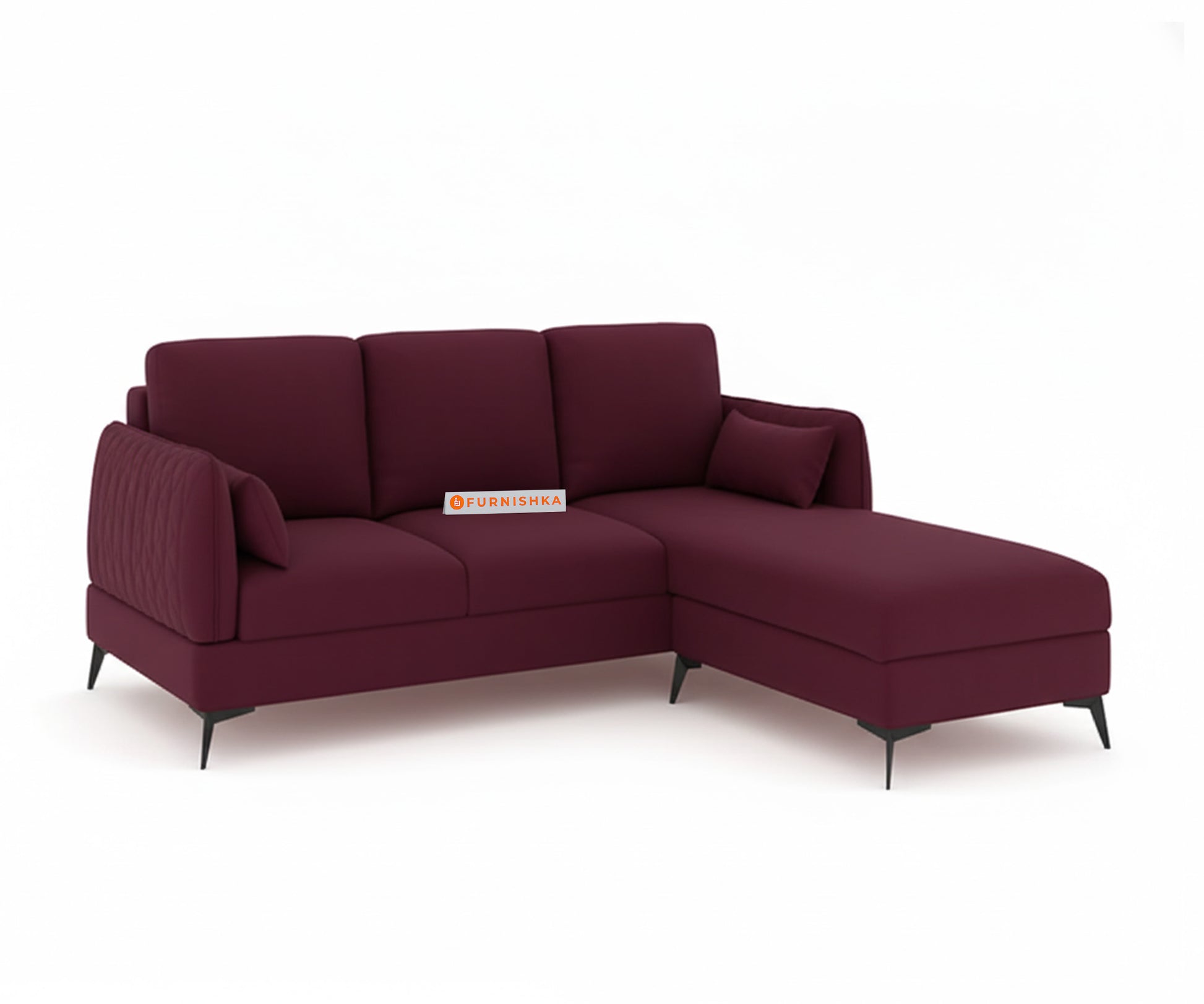 Corbida 2 Seater L Shape Sofa RHS - Red Wine - Furnishka 