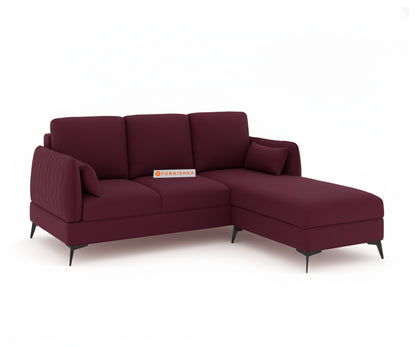 Corbida 2 Seater L Shape Sofa RHS - Red Wine - Furnishka 