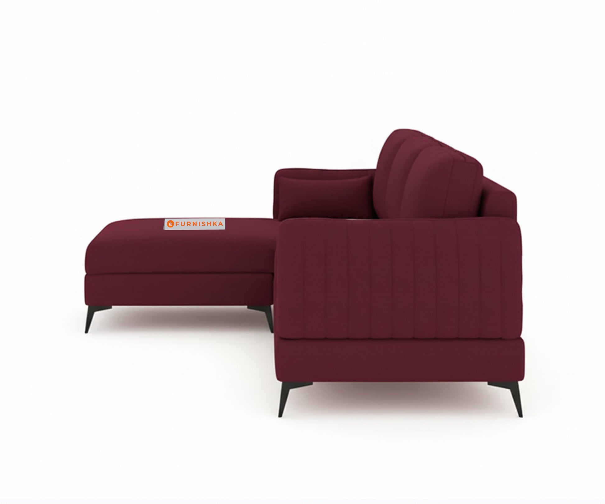 Corbida 2 Seater Sectional Sofa LHS Red Wine - Furnishka