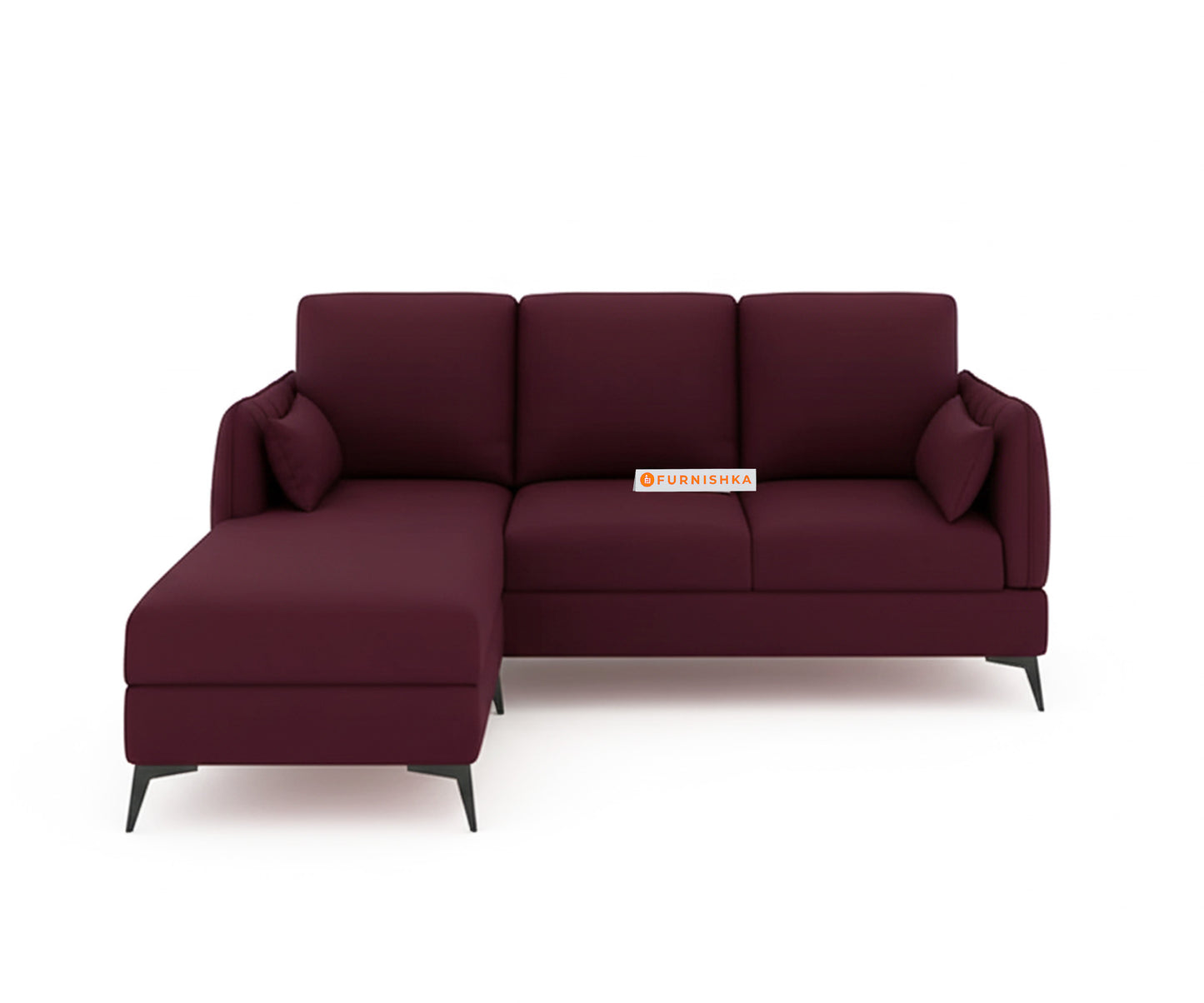 Corbida 2 Seater Sectional Sofa LHS Red Wine - Furnishka