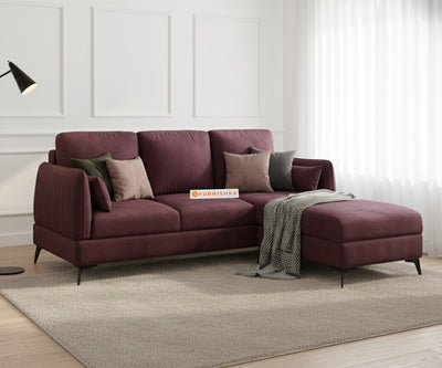 Corbida 2 Seater Sectional Sofa RHS - Red Wine