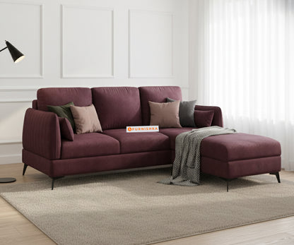 Corbida 2 Seater Sectional Sofa RHS - Red Wine - Furnishka