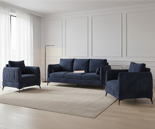 Corbida 3+1+1 Seater Sofa Set  Persian Blue - Furnishka