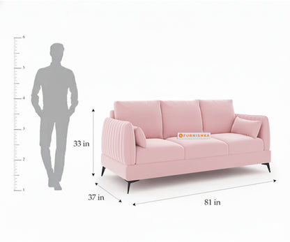 Corbida 3+2 Seater Sofa Set - Flamingo Pink - Furnishka 