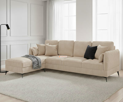 Corbida 3 Seater Sectional Sofa LHS  Light Beige