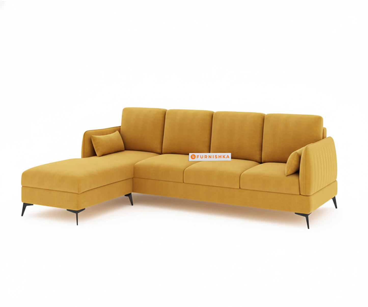 Corbida 3 Seater Sectional Sofa LHS  Mustard yellow - Furnishka