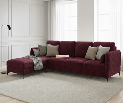 Corbida 3 Seater Sectional Sofa LHS Red Wine - Furnishka