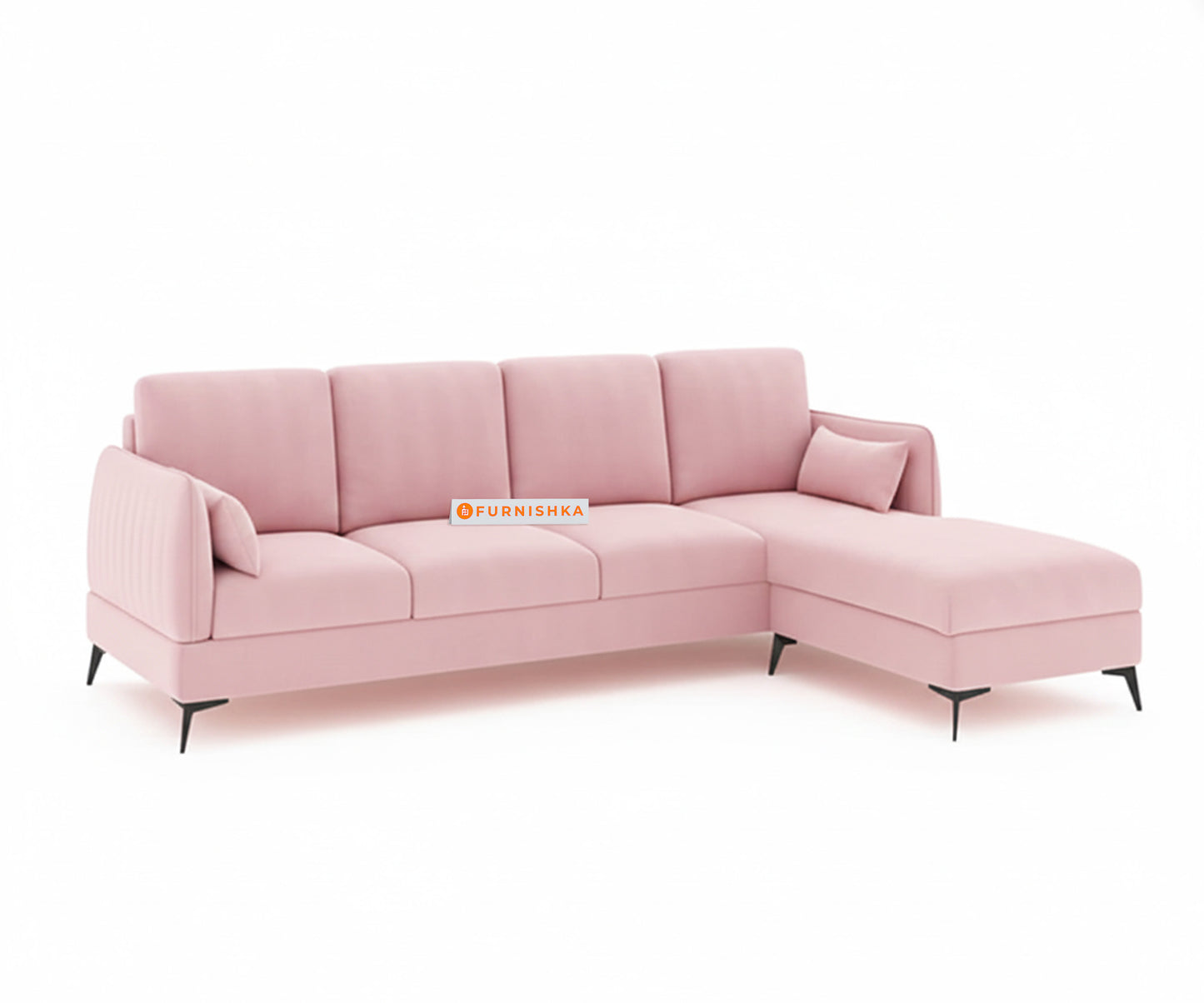 Corbida 3 Seater Sectional Sofa RHS Flamingo Pink - Furnishka